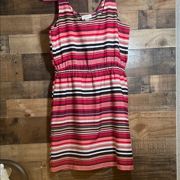 LOFT Women's Vibrant Striped Midi Dress - Picture 1 of 3